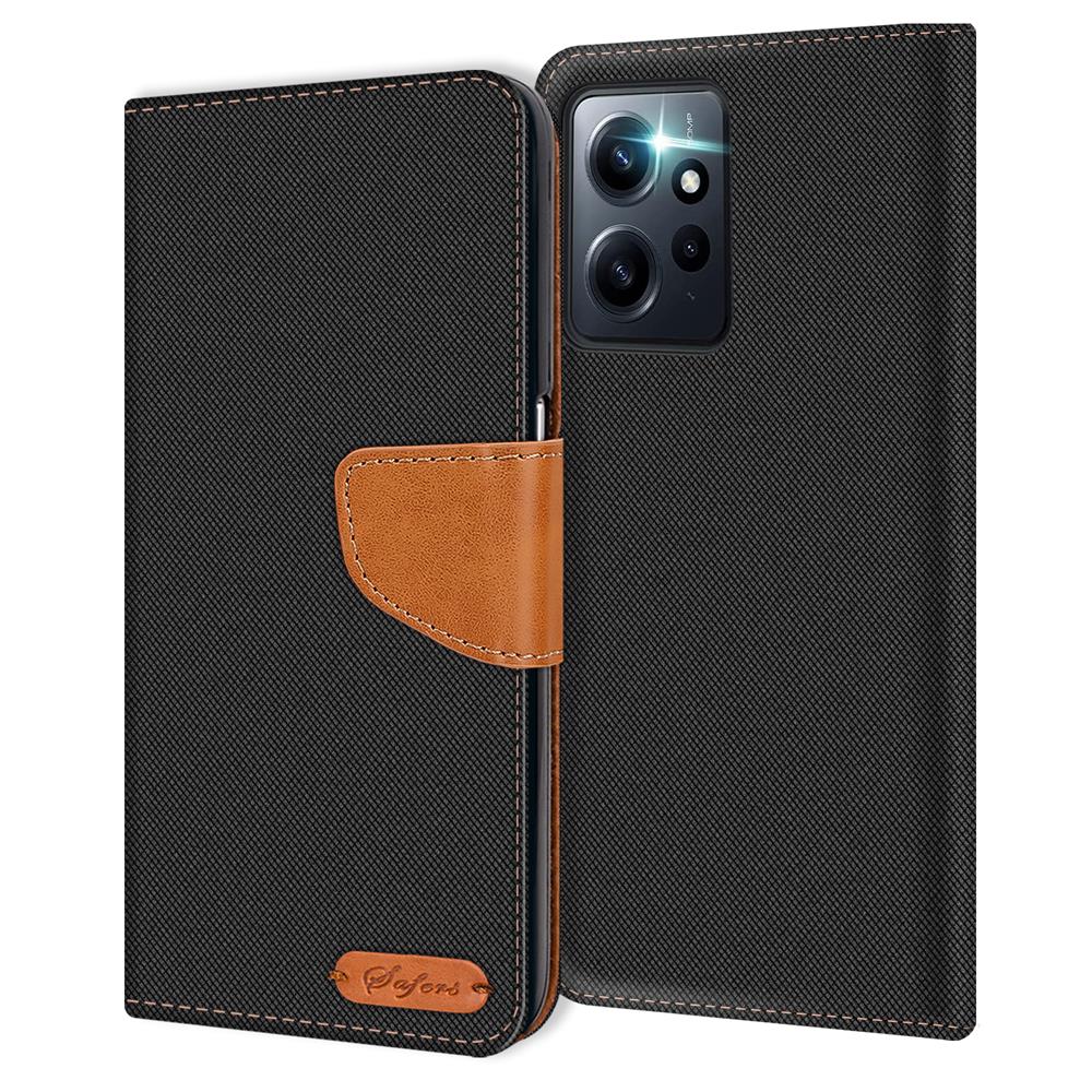 Textil Wallet für Xiaomi Redmi Note 12 (4G) in Schwarz