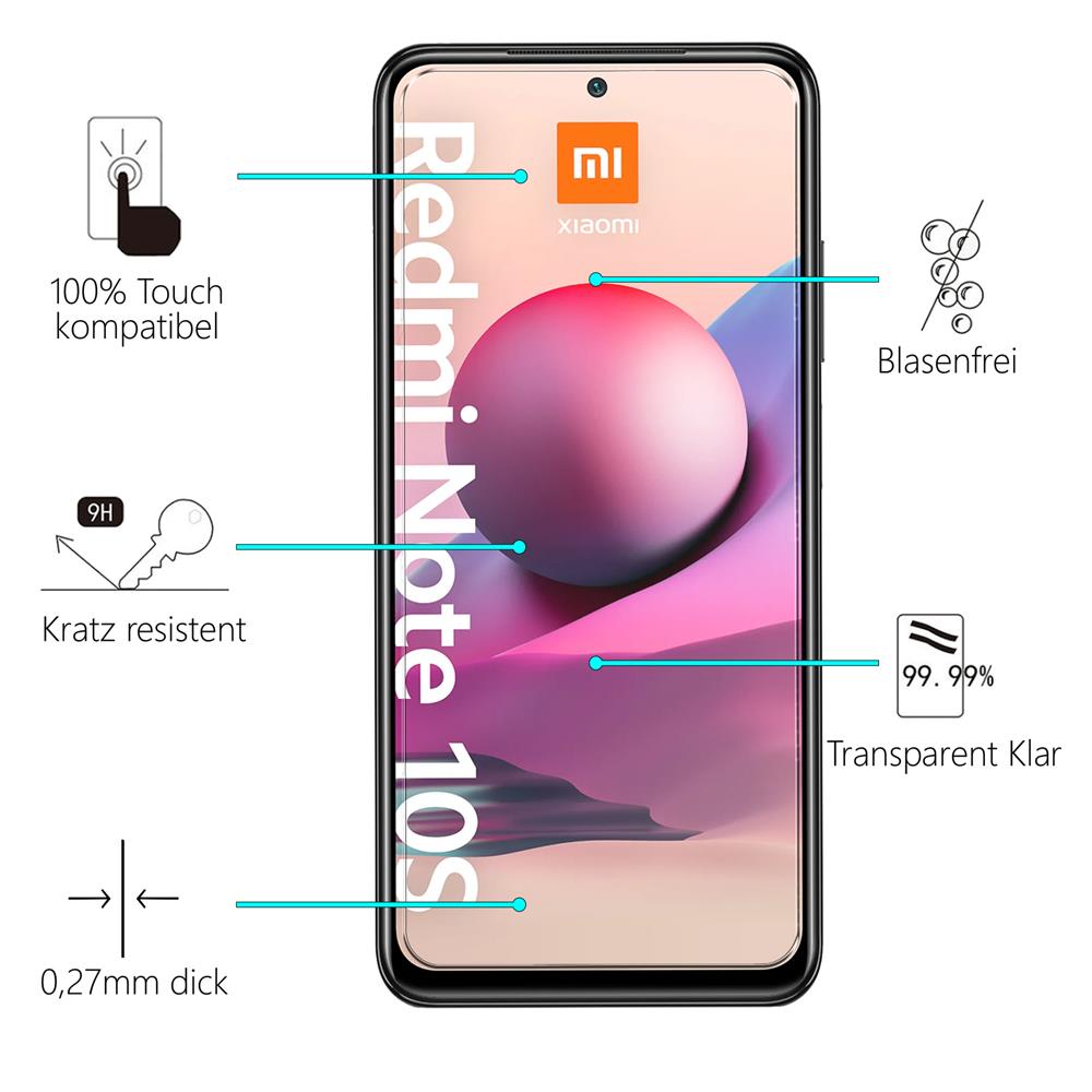 4in1 Glas Set für Xiaomi Redmi Note 10 / 10S