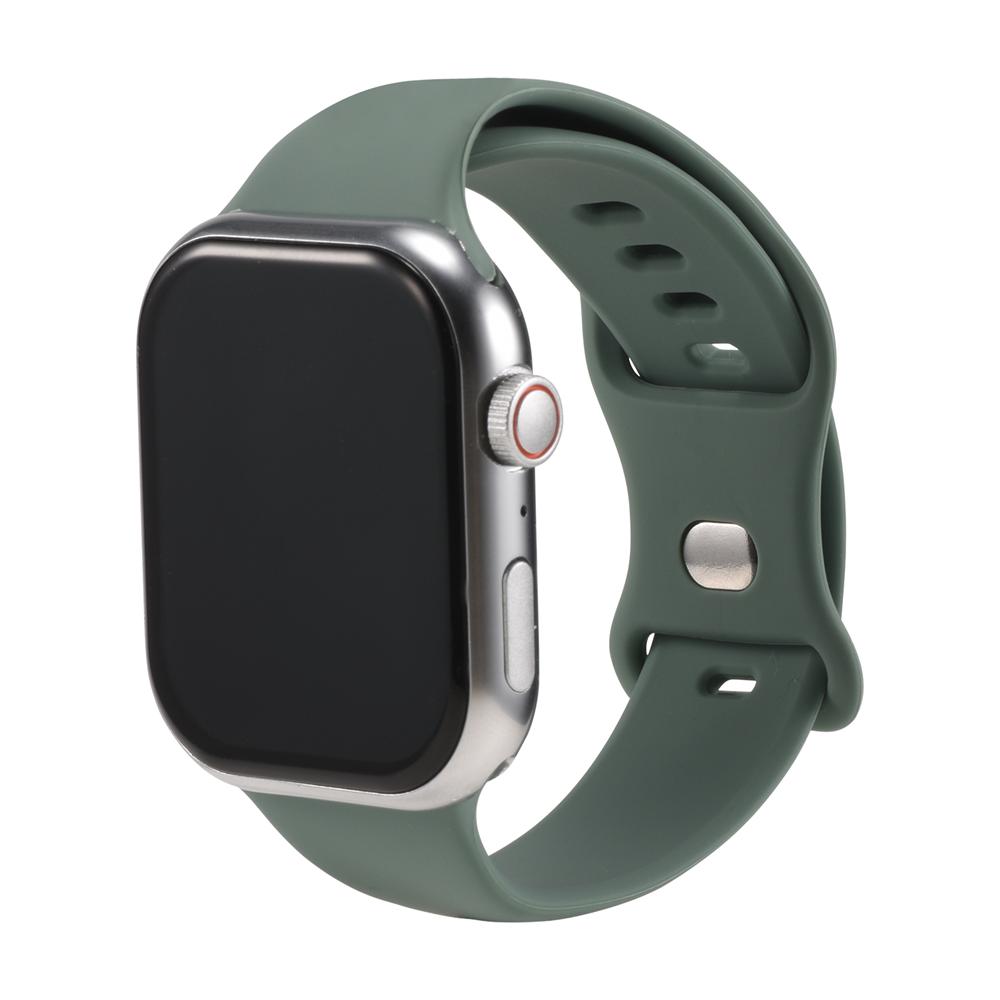 Silikonarmband Butterfly Apple Watch 1-11/SE1-3/Ultra1-3 - 42/44/45/49mm in Olivgrün - Größe L