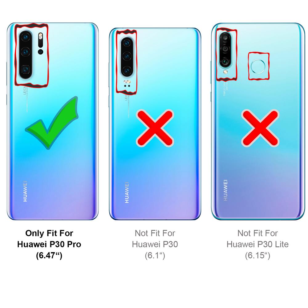 Textil Wallet für Huawei P30 Pro in Grau