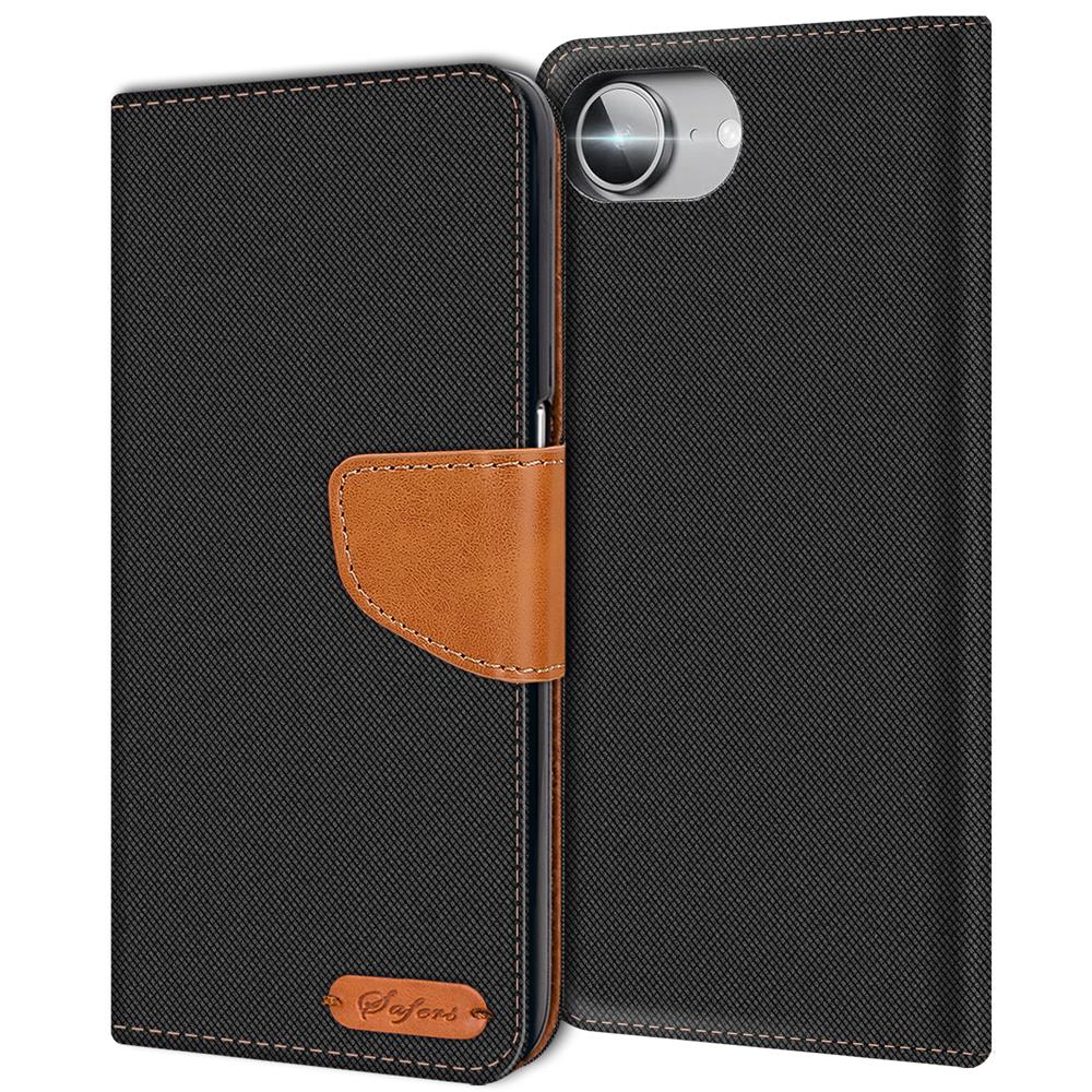 Textil Wallet für Apple iPhone 17e in Schwarz
