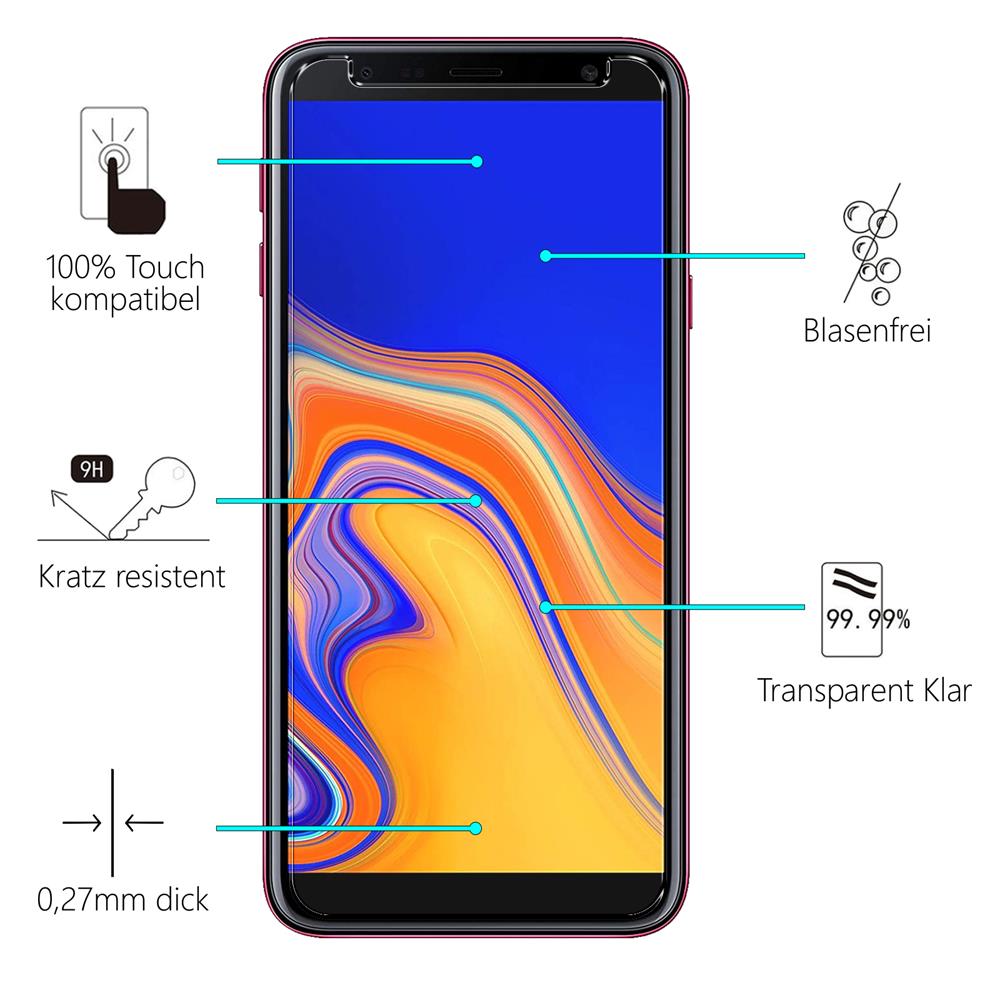 Glas 2in1 für Samsung Galaxy J4 Plus