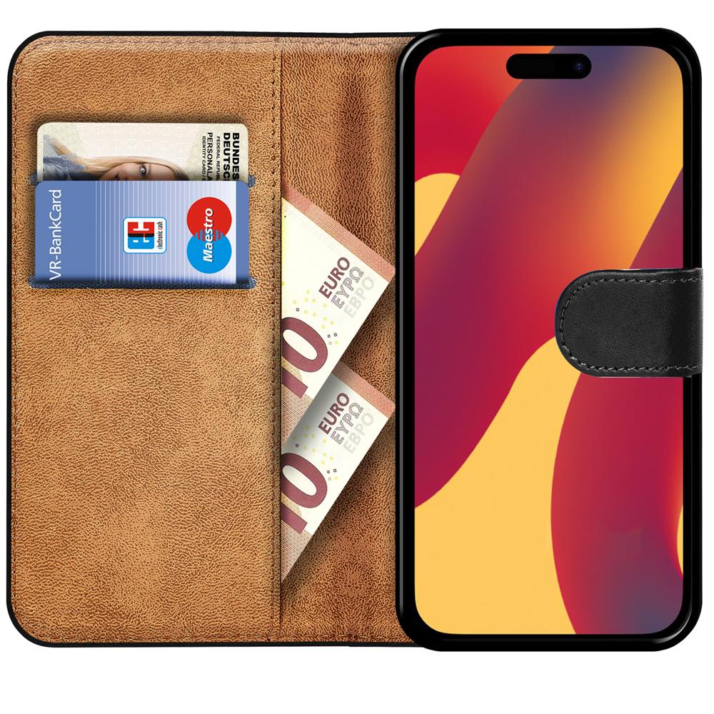 Basic Wallet für Apple iPhone 16 Pro Max in Schwarz