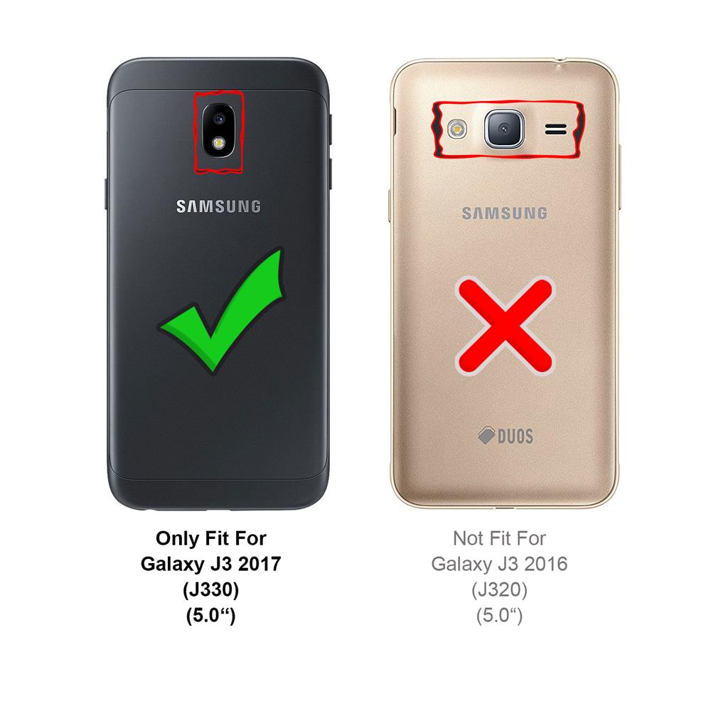 Electroplated Flip für Samsung Galaxy J3 2017 in Schwarz