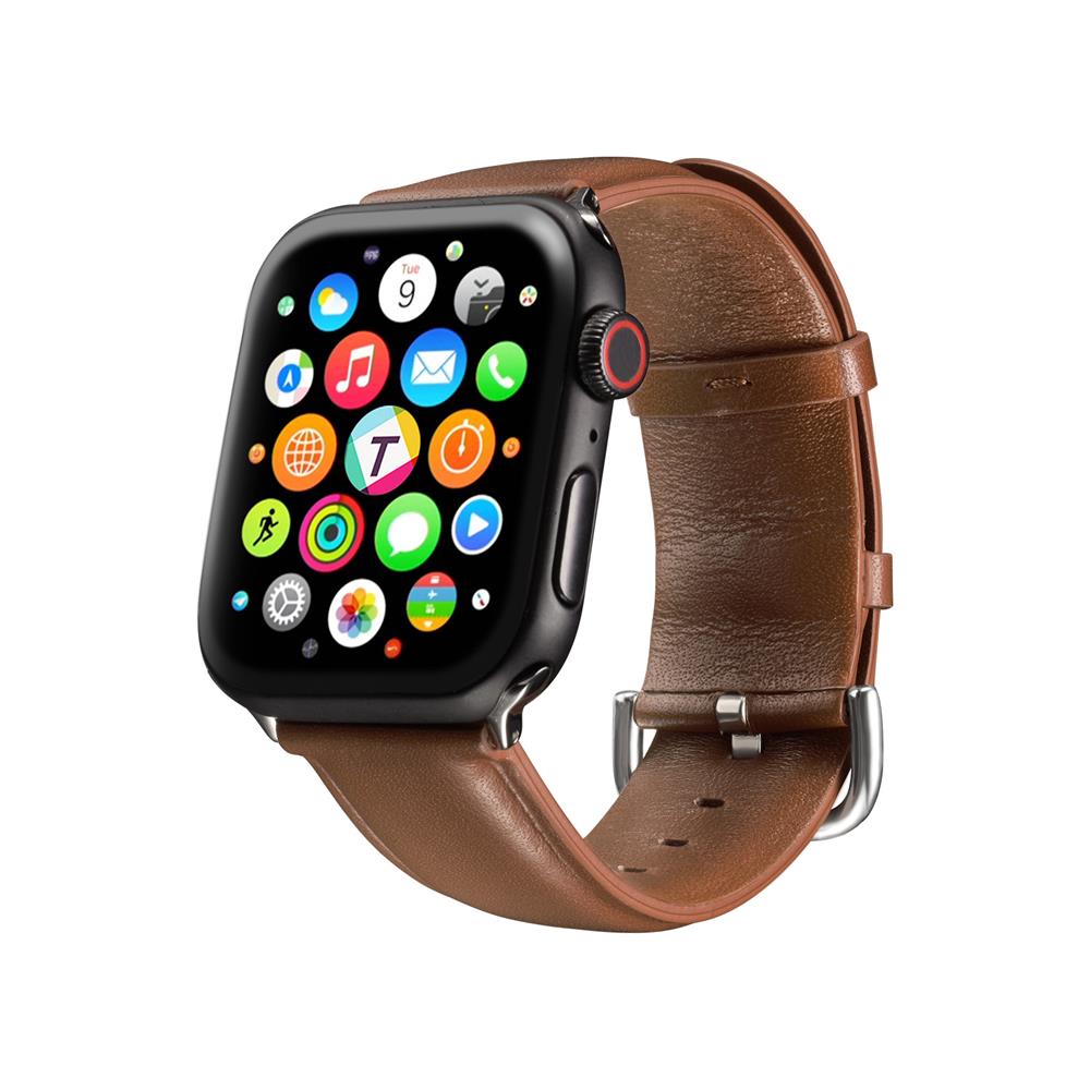 Fitnessarmband LEDER für Apple Watch 1-9 - 42/44/45 Gr. L in Braun