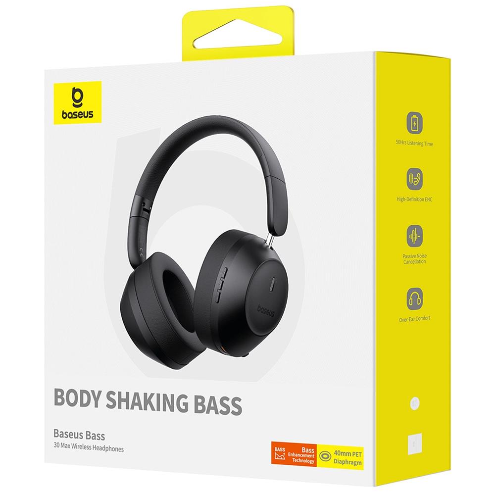Baseus Body Shaking Wireless Kopfhörer in Schwarz