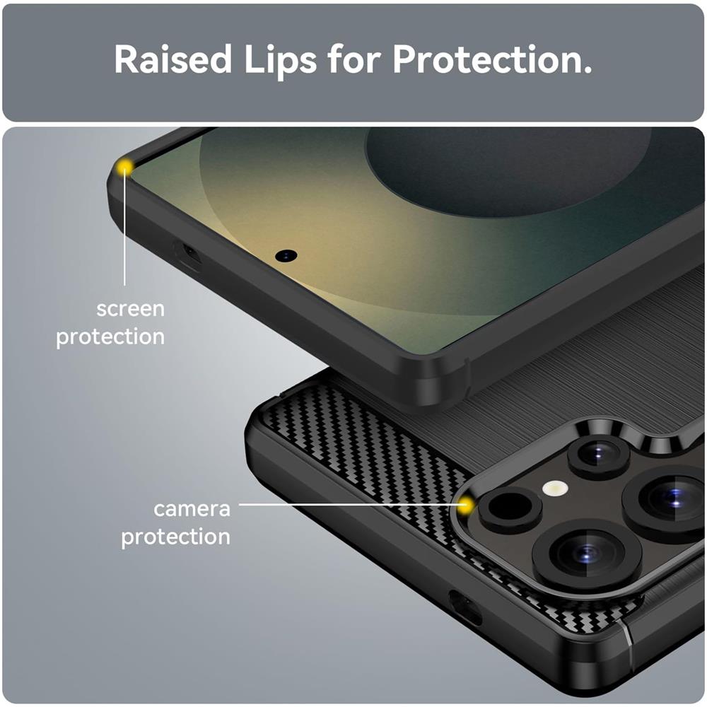 Carbon Brush TPU für Samsung Galaxy S25 Ultra in Schwarz