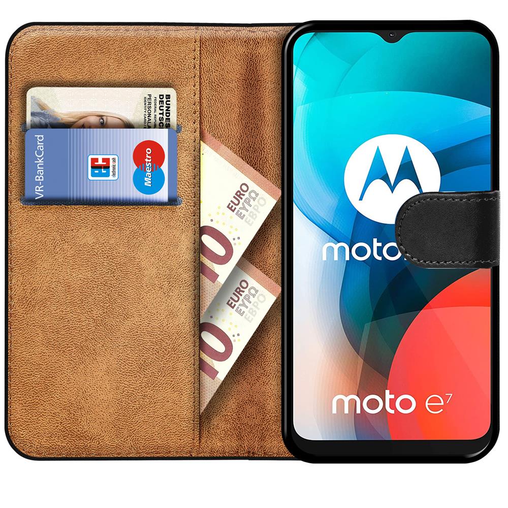 Basic Wallet für Motorola Moto E7 in Schwarz