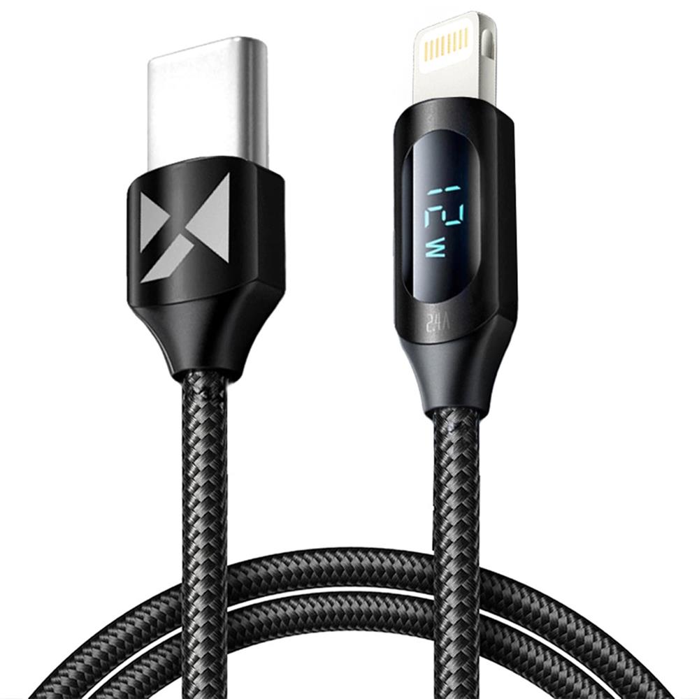 Wozinsky Display Ladekabel Type C / Lightning 1M in Schwarz