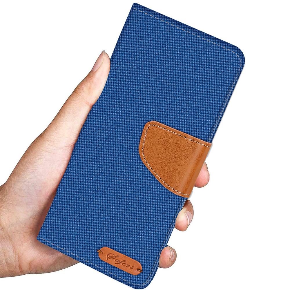 Textil Wallet für Xiaomi Redmi Note 14 Pro 4G in Blau