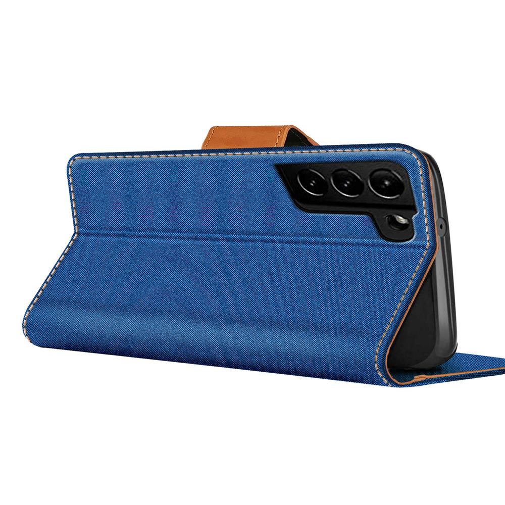 Textil Wallet für Samsung Galaxy S21 FE in Blau