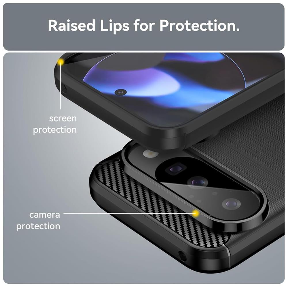 Carbon Brush TPU für Google Pixel 10 in Schwarz