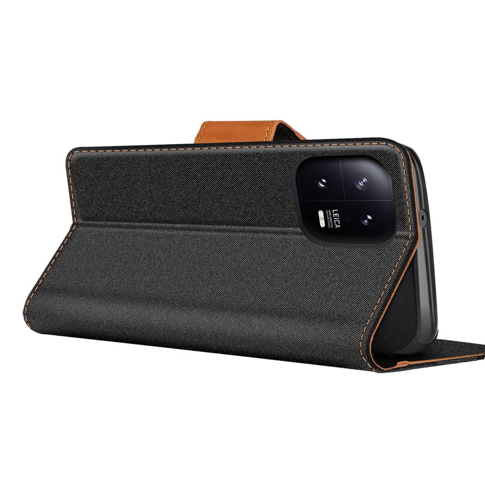 Textil Wallet für Xiaomi 13 Pro in Schwarz