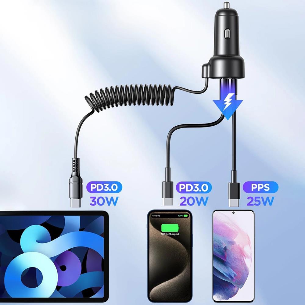 Joyroom Kfz-Ladegerät - 3in1 JR-CL07 in Schwarz