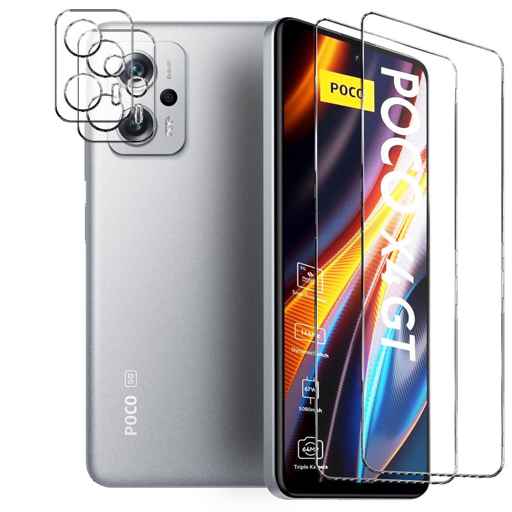 4in1 Glas Set für Xiaomi Poco X4 GT