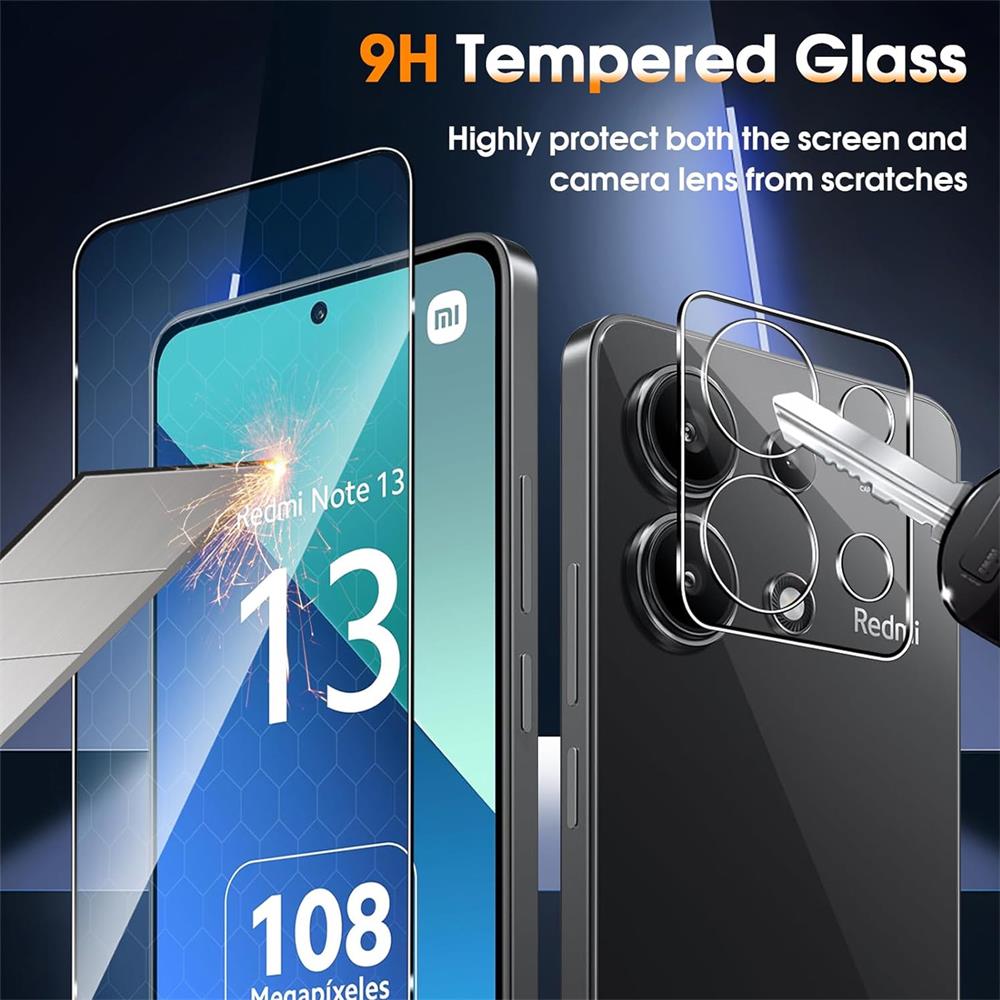 4in1 Glas Set für Xiaomi Redmi Note 13 (4G)