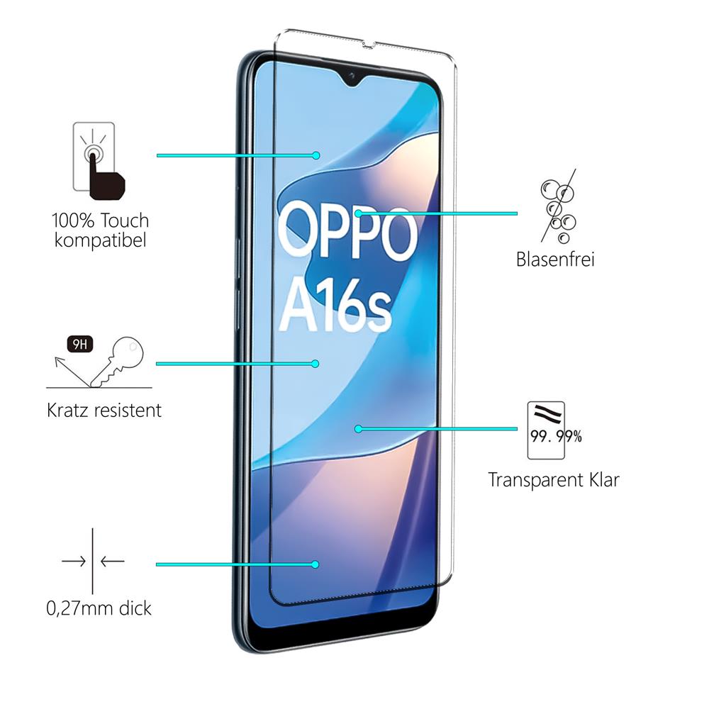4in1 Glas Set für OPPO A16 / A16s