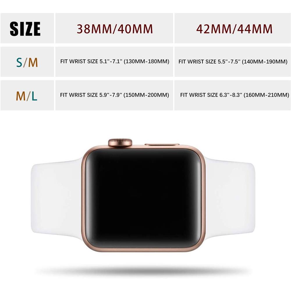 Fitnessarmband TPU für Apple Watch 1-9 - 42/44/45 - Gr. S in Weiss