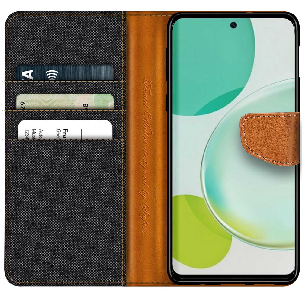 Textil Wallet für Huawei Nova 11 i in Schwarz