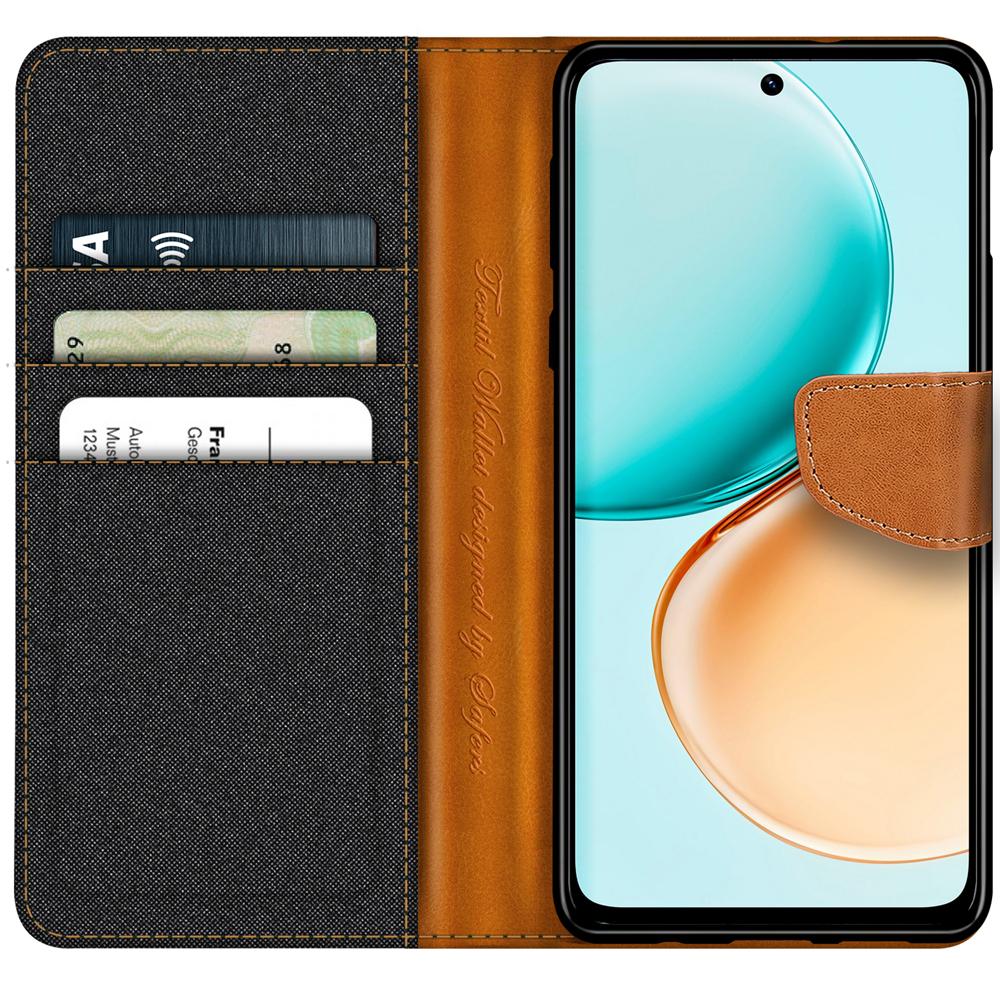 Textil Wallet für Honor 400 Smart in Schwarz