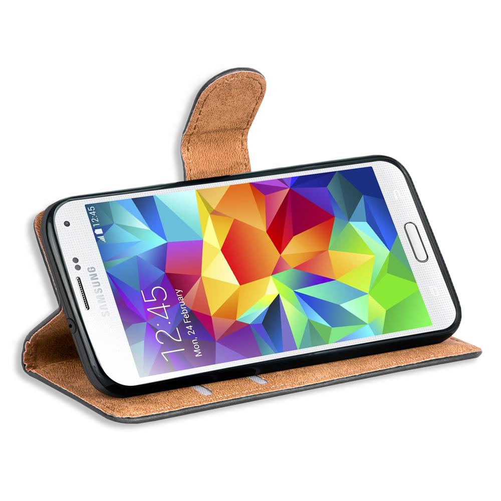 Basic Wallet für Samsung Galaxy S5 Mini in Schwarz