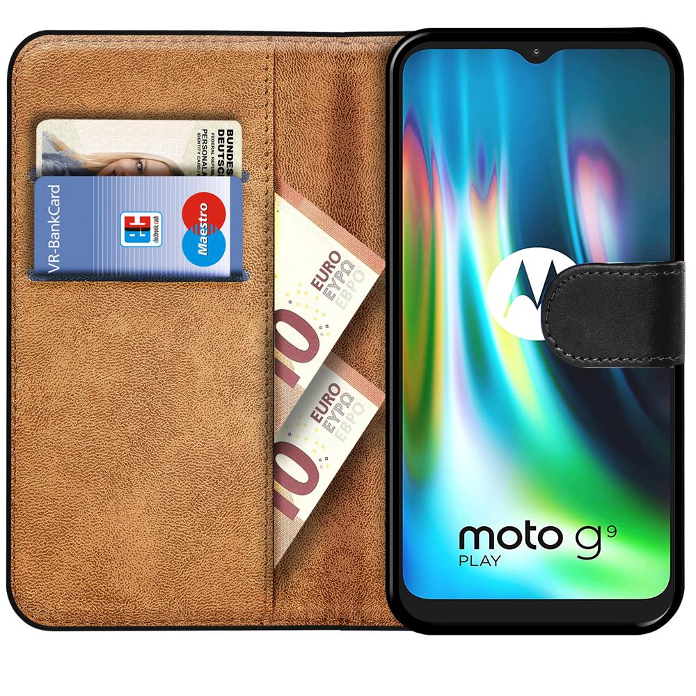 Basic Wallet für Motorola Moto G9 Play in Schwarz