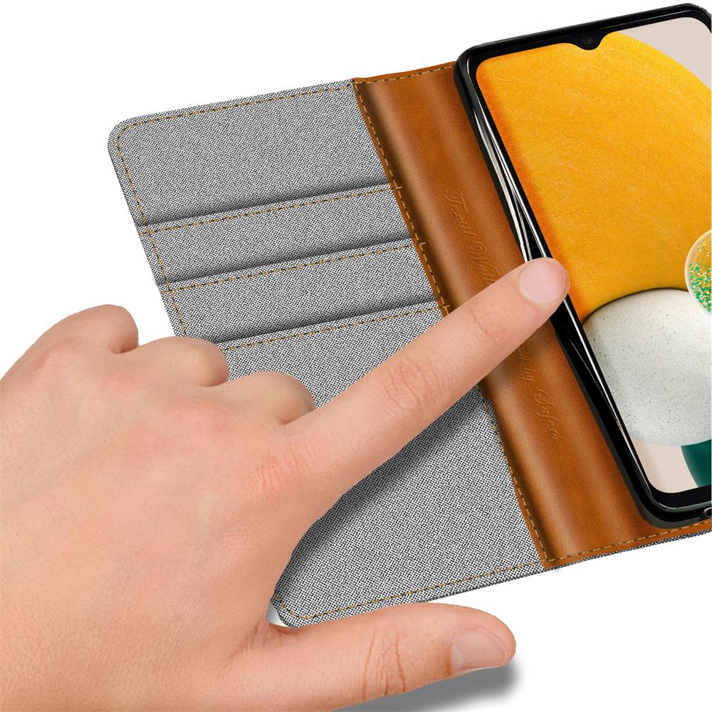 Textil Wallet für Samsung Galaxy A33 5G in Grau