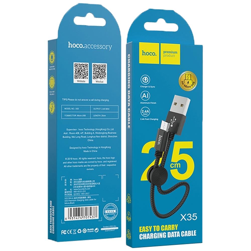 Hoco USB Kabel - X35 microUSB in Schwarz