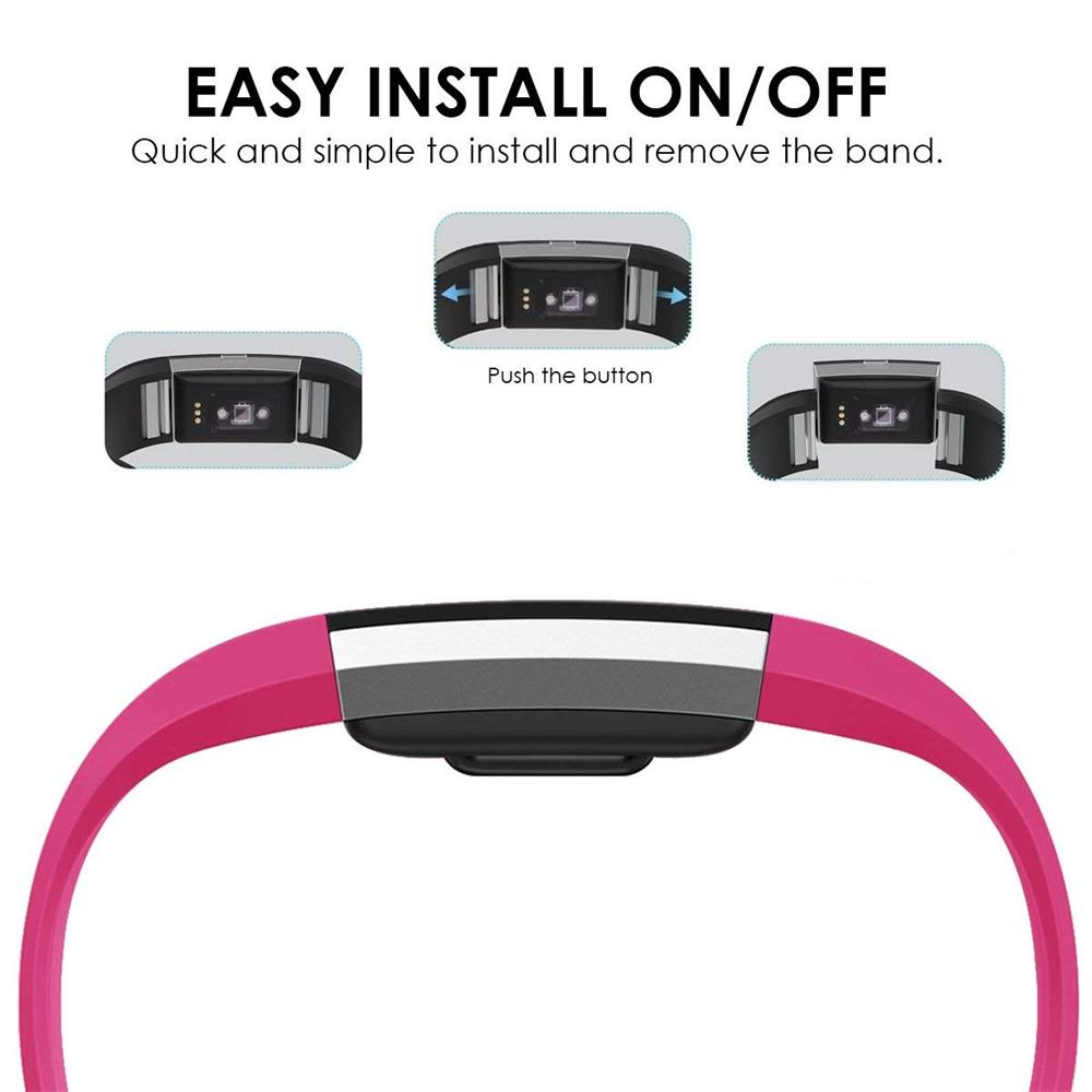 Fitnessarmband TPU für Fitbit Charge 2 - Größe S in Pink