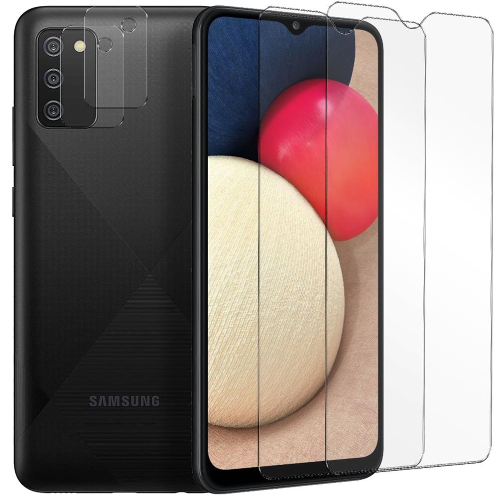 4in1 Glas Set für Samsung Galaxy A02s
