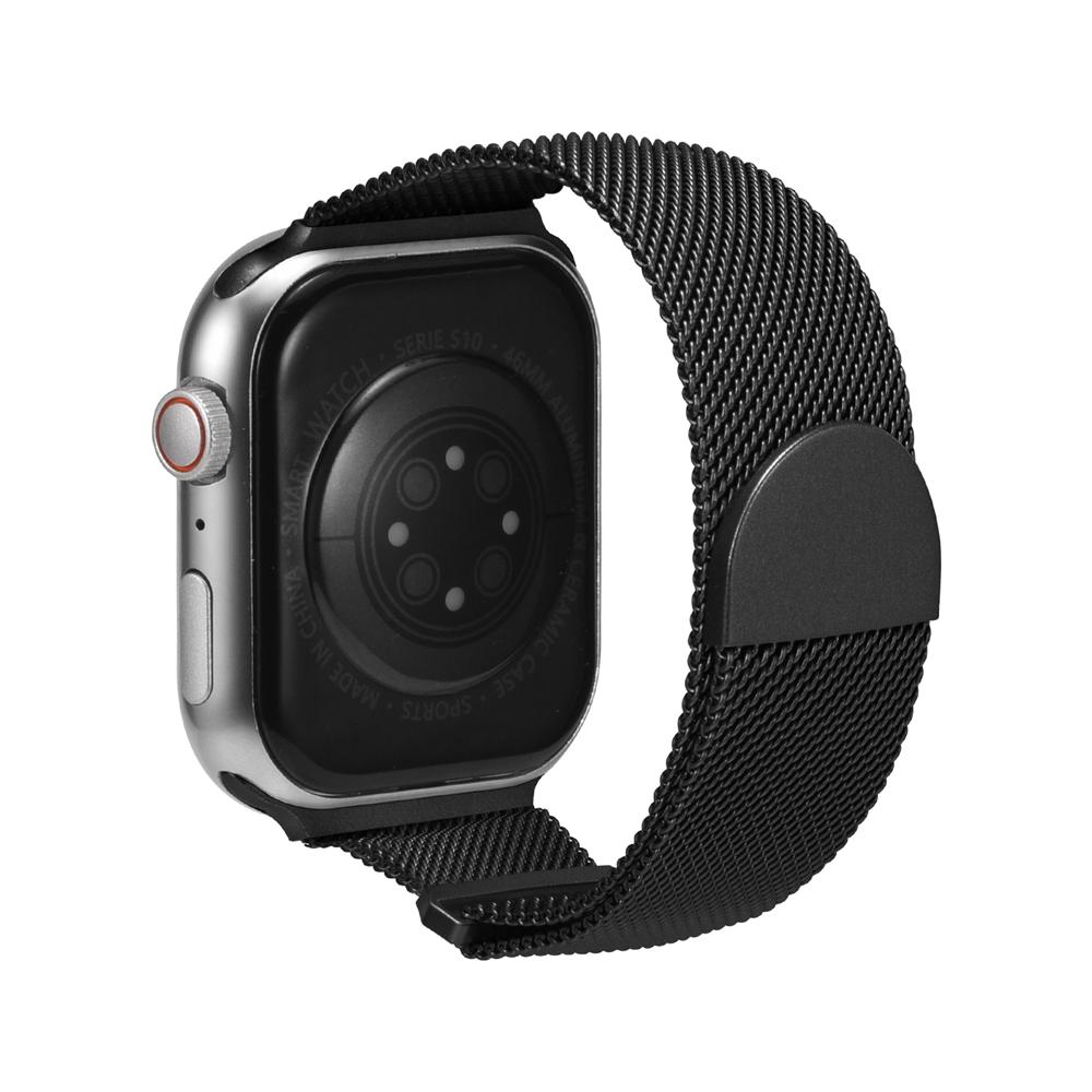 Milanese Edelstahlarmband Apple Watch 1-11/SE1-3/Ultra1-3 - 42/44/45/49mm in Schwarz - Universal