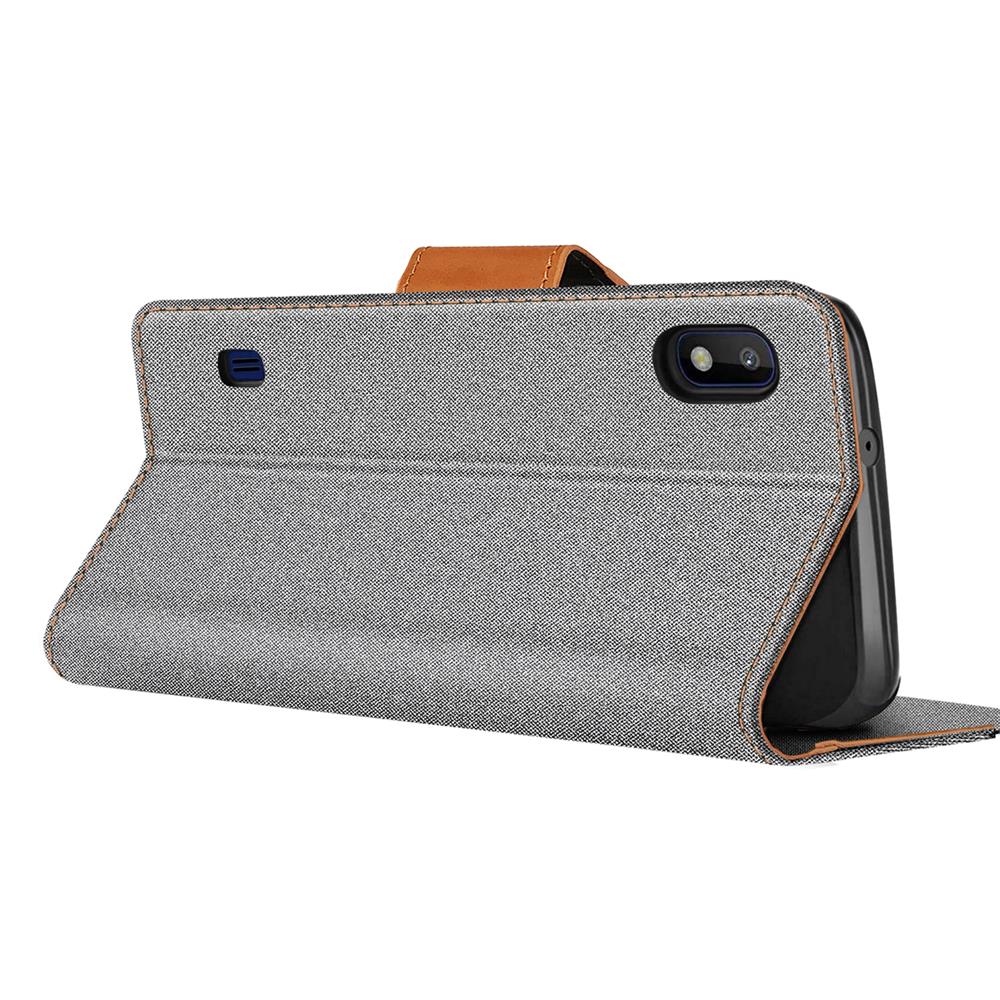 Textil Wallet für Samsung Galaxy A10 in Grau