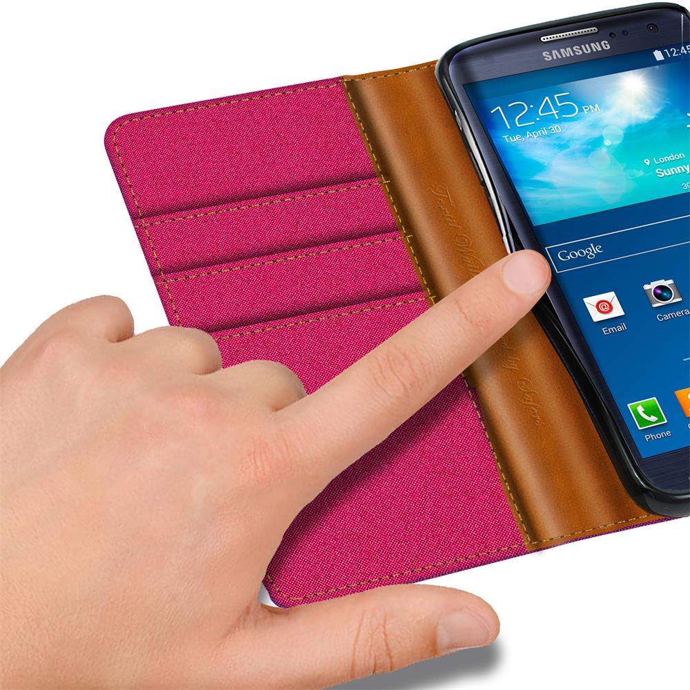 Textil Wallet für Samsung Galaxy S3 Mini in Pink