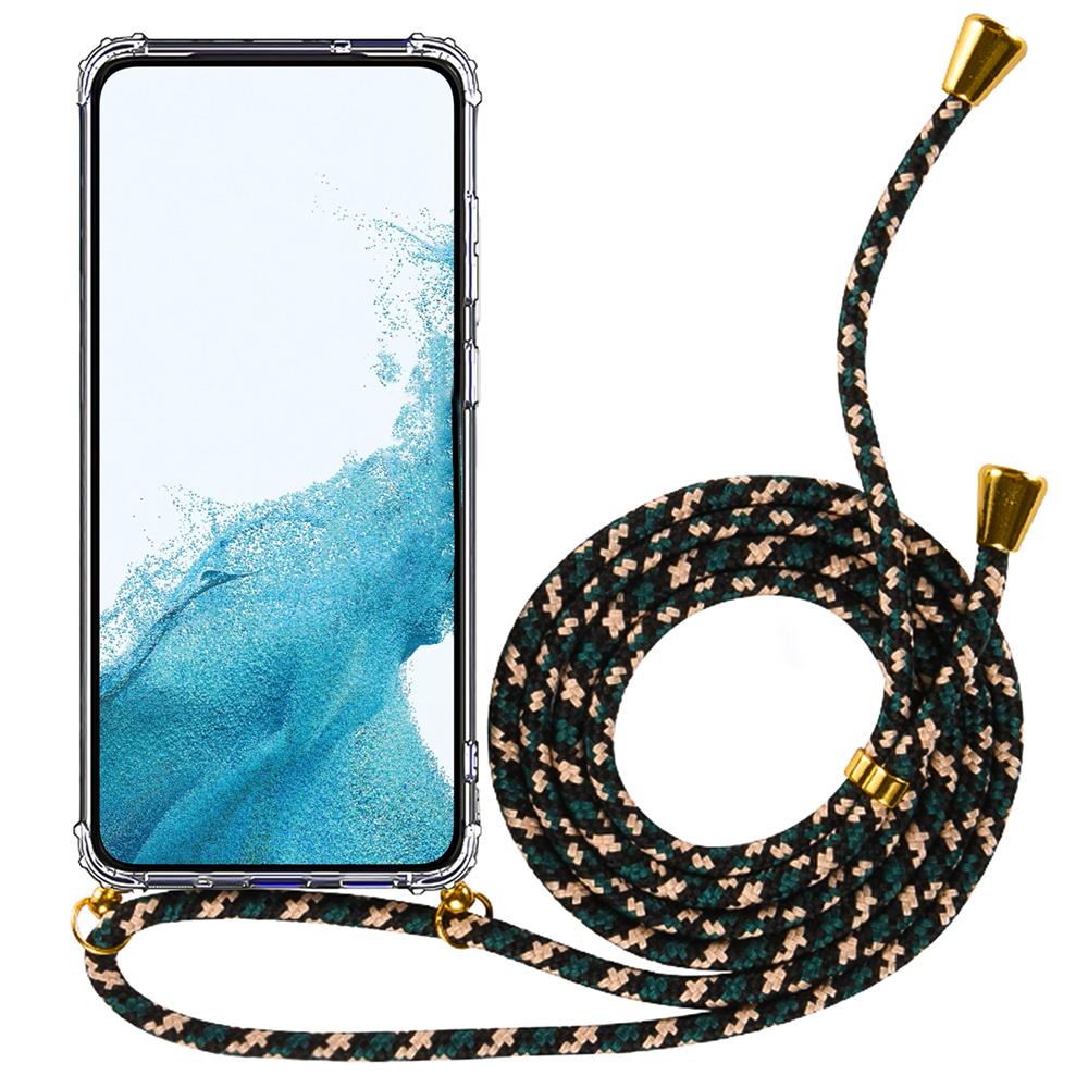 Connect Case für Samsung Galaxy S9 Plus in Gold, Kette in Camouflage Grün