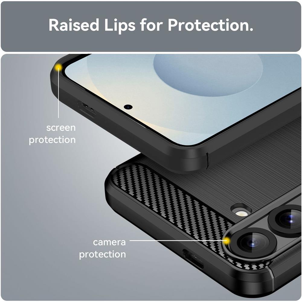 Carbon Brush TPU für Samsung Galaxy S25 Plus in Schwarz