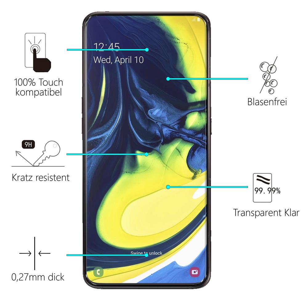 Glas 2in1 für Samsung Galaxy A80