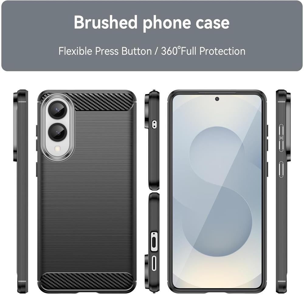 Carbon Brush TPU für Samsung Galaxy S25 Edge in Schwarz