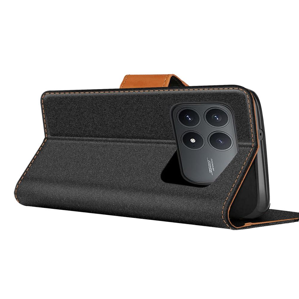 Textil Wallet für Xiaomi Poco F8 Pro in Schwarz