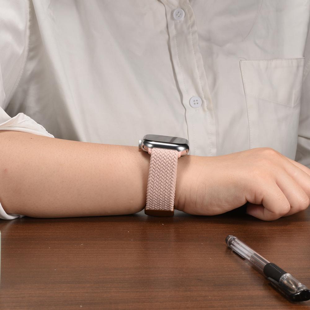 Loop Nylonarmband für Apple Watch 1-11/SE1-3/Ultra1-3 - 42/44/45/49mm in Zartrosa - Universal