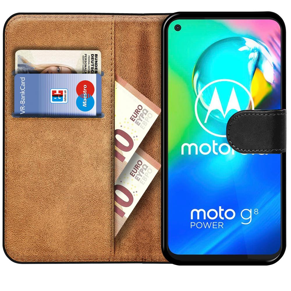 Basic Wallet für Motorola Moto G8 Power in Schwarz