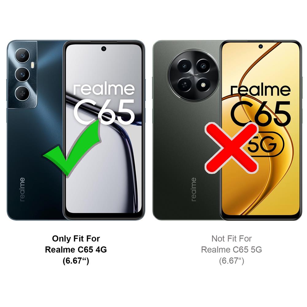 Basic Wallet für Realme C65 in Schwarz