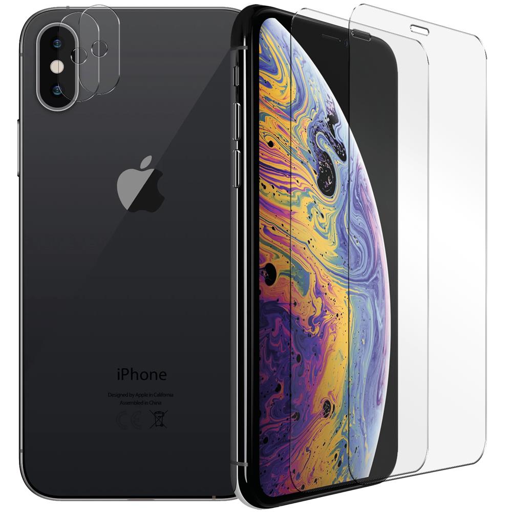 4in1 Glas Set für Apple iPhone X / XS