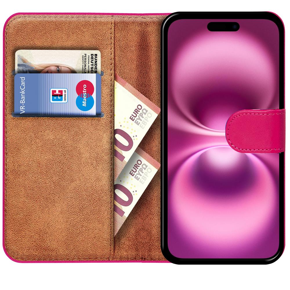 Basic Wallet für Apple iPhone 16 Plus in Pink