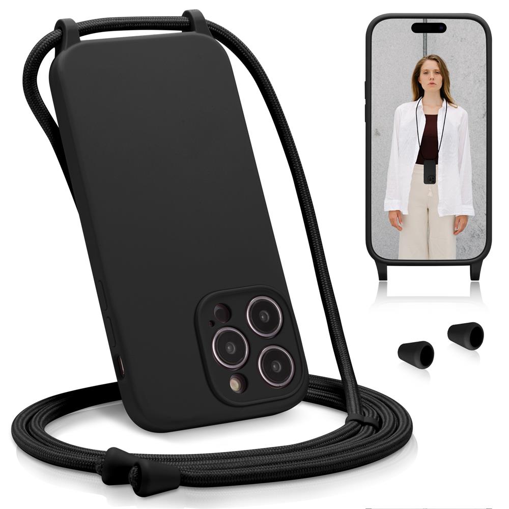 Connect Case Colour inkl. Kette für Apple iPhone 15 Pro Max in Schwarz