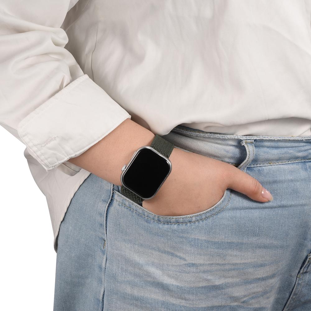 Loop Nylonarmband für Apple Watch 1-11/SE1-3/Ultra1-3 - 42/44/45/49mm in Waldgrün - Universal
