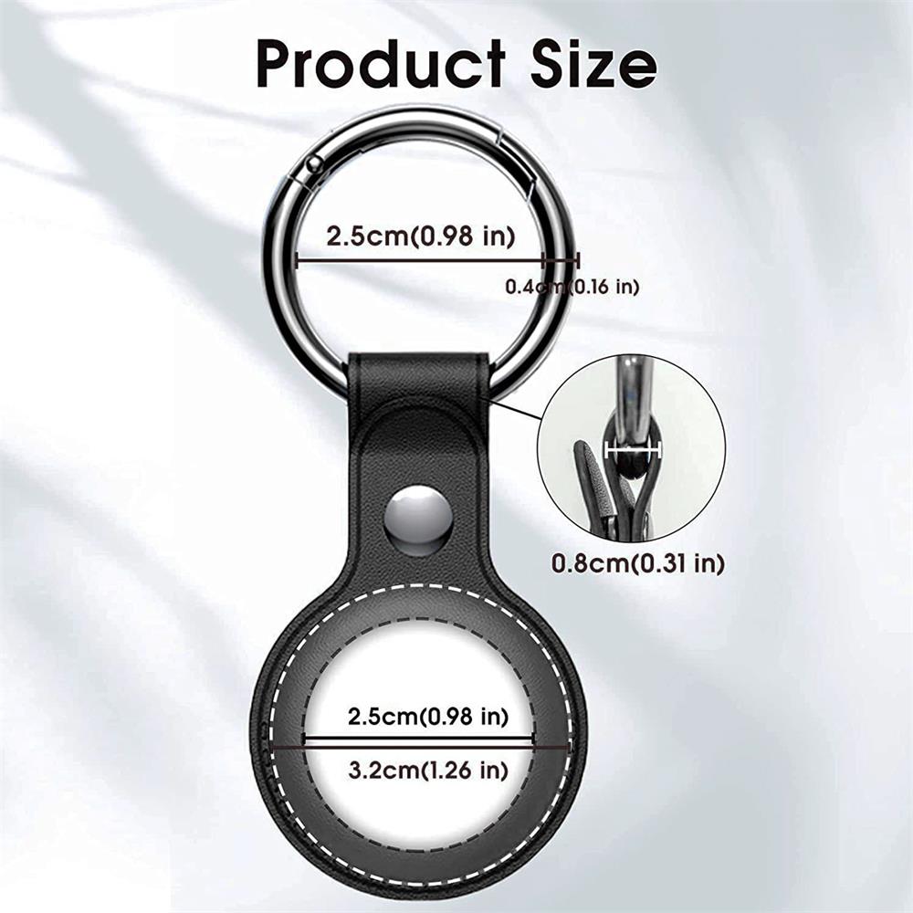 Tag Case Kunstleder für Apple Airtags in Schwarz