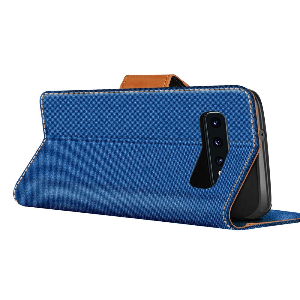 Textil Wallet für Samsung Galaxy S10 Plus in Blau