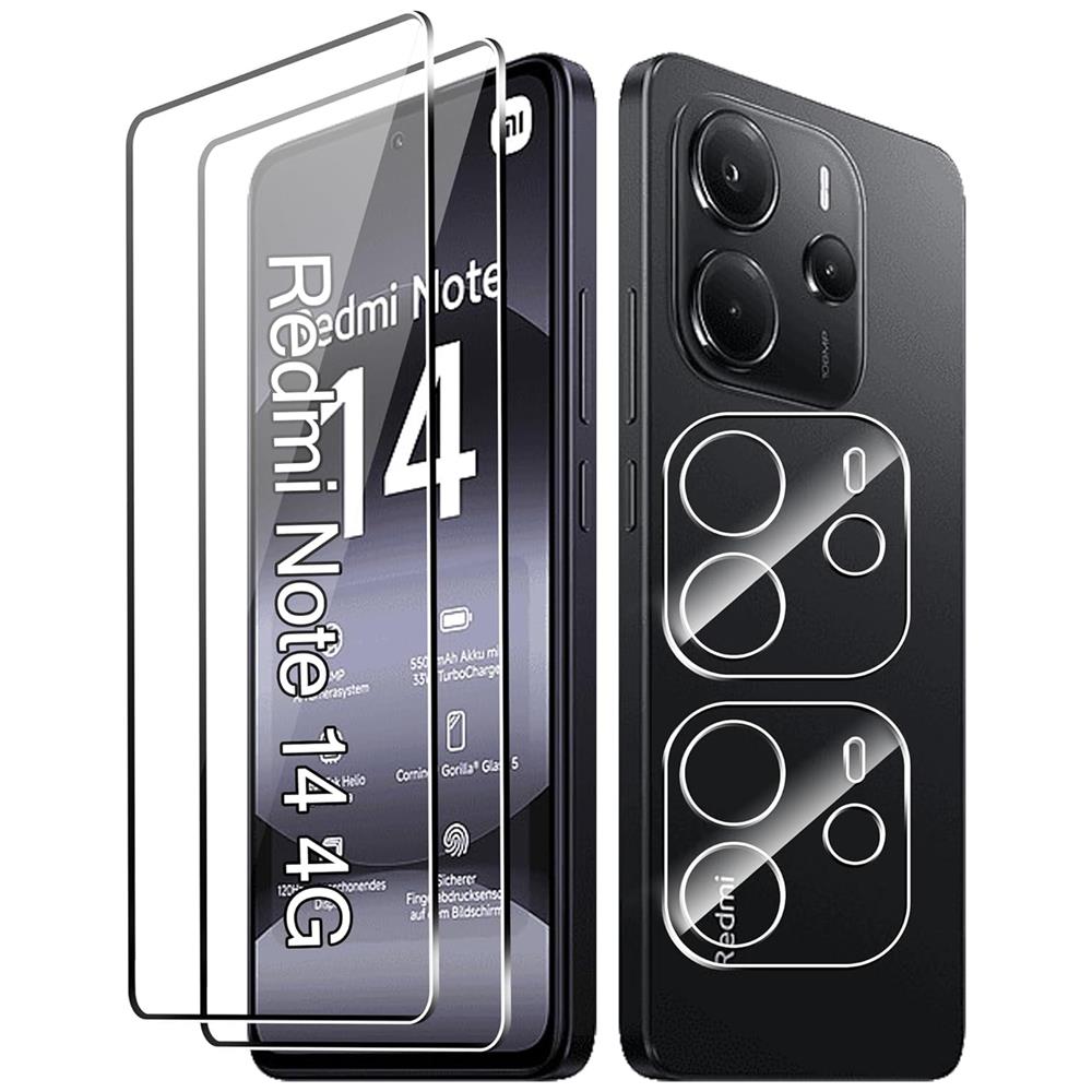 4in1 Glas Set für Xiaomi Redmi Note 14 (4G)