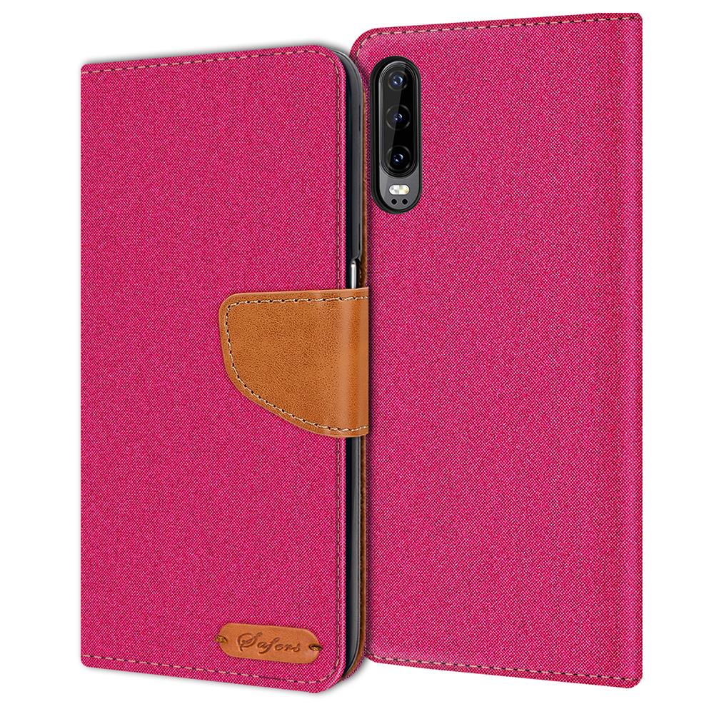 Textil Wallet für Huawei P30 in Pink