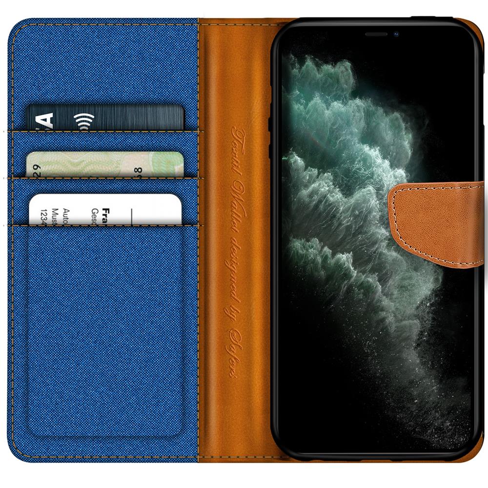 Textil Wallet für Apple iPhone 11 Pro Max in Blau